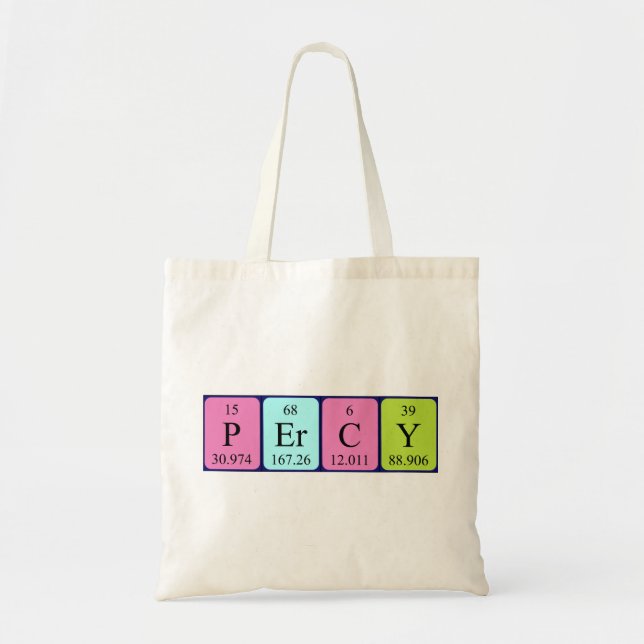 Percy periodisk bord namn tote bag tygkasse (Framsidan)