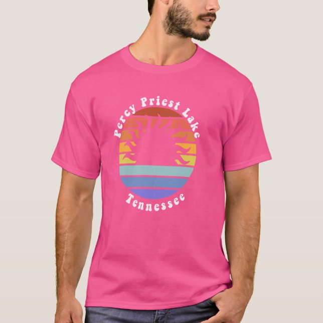 Percy Priest Sjö Tennessee TN Sunset Souvenir Vac T Shirt (Framsida)