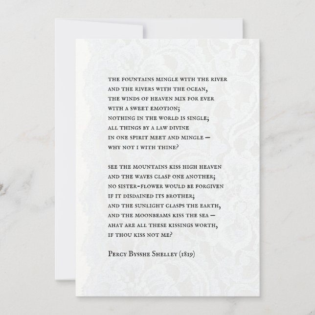 Percy - Romantic Poem Wedding Invitation Inbjudningar (Framsida)