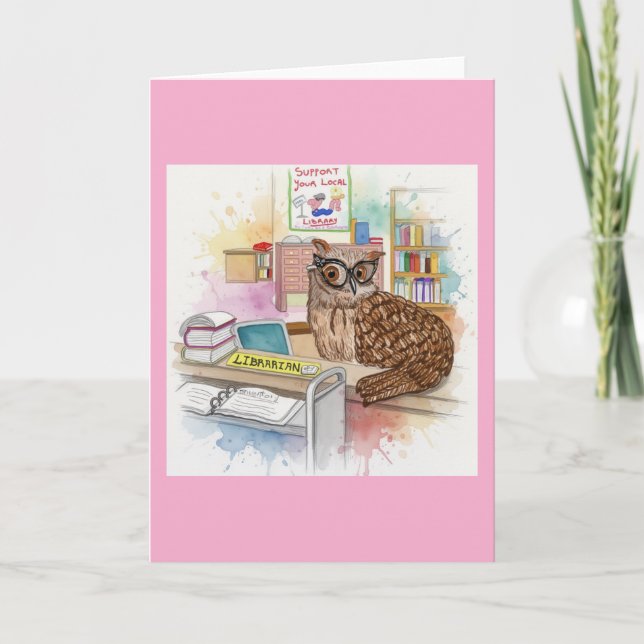 Percy The Owl 🦉 Librarian Kort (Framsida)