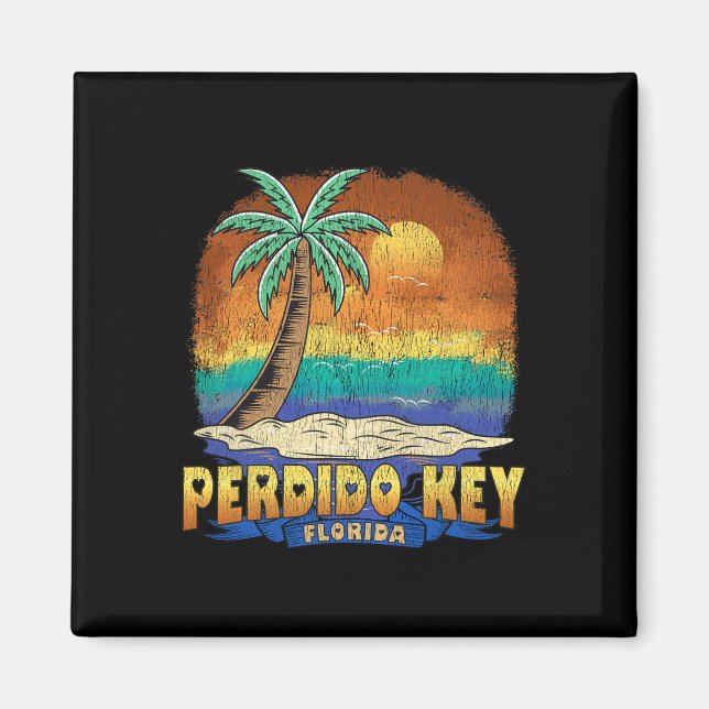 Perdido Nyckel Florida Vintage Distress Souvenir Magnet (Framsidan)