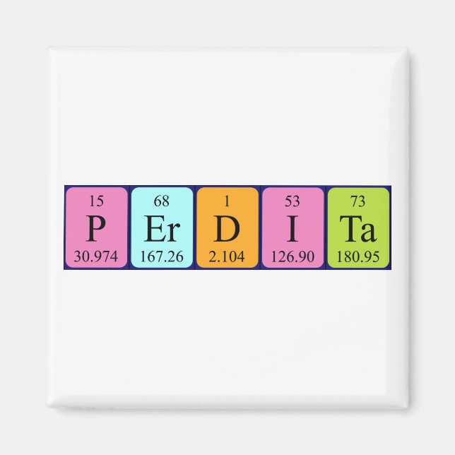 Perdita Periodisk bord namn magnet (Framsidan)