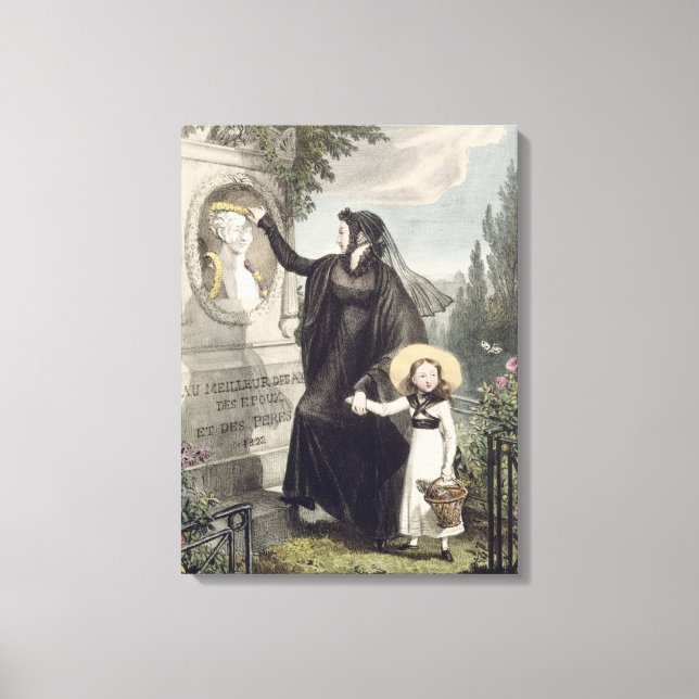 Pere Lachaise-kyrkogården, tryckt av Charles Canvastryck (Framsida)