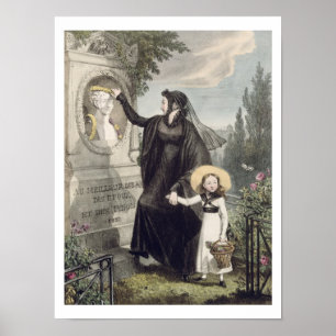 Pere Lachaise-kyrkogården, tryckt av Charles Poster