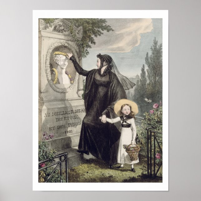 Pere Lachaise-kyrkogården, tryckt av Charles Poster (Framsidan)