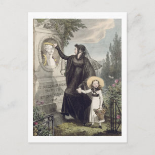 Pere Lachaise-kyrkogården, tryckt av Charles Vykort