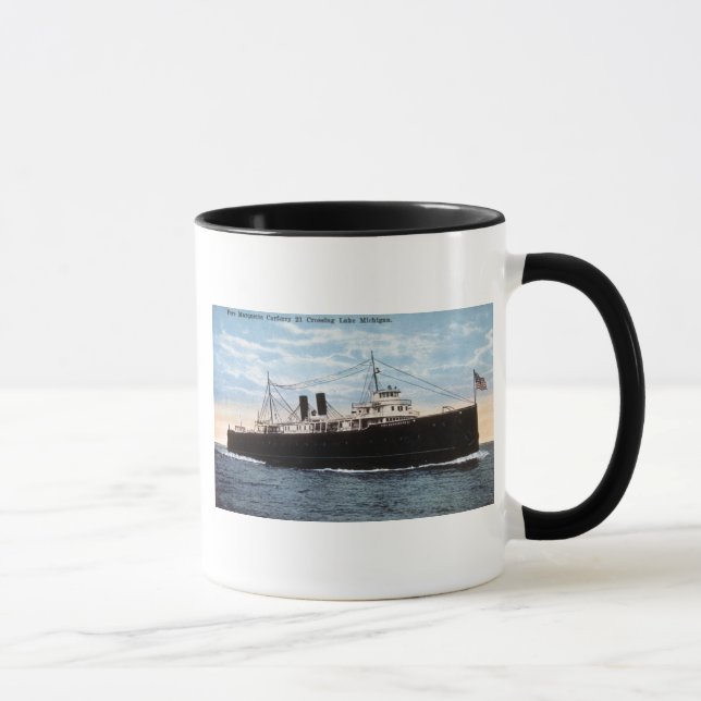 Pere Marquette bilfärja 21 korsa Lake Michigan Mugg (Höger)