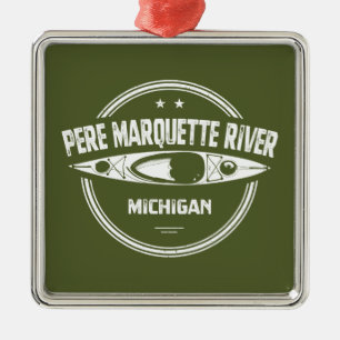 Pere Marquette River Michigan Kayaking Julgransprydnad Metall