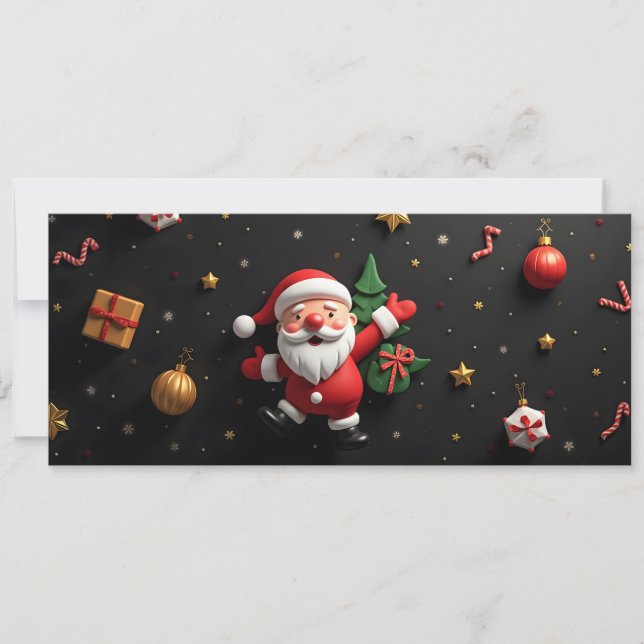 Père noël 3D enfantin et décor de fête (Framsida)