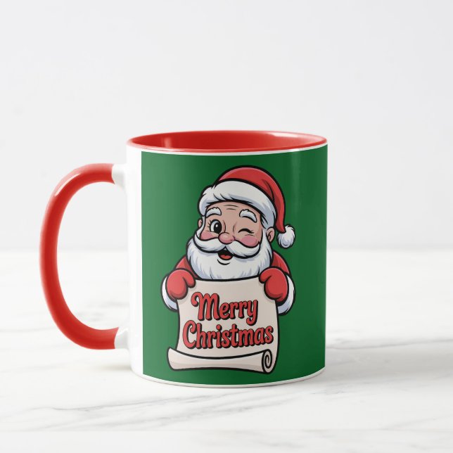 Père Noël Clin d'Œil 🎅 "Merry Christmas" Mugg (Vänster)
