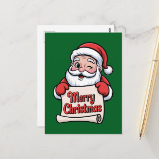 Père Noël Clin d'Œil 🎅 "Merry Christmas" Vykort