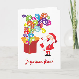 Père Noël et boîte de cadeaux cartes Helgkort