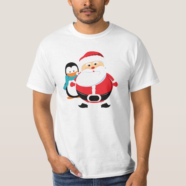 Père Noël et Manchot Jultomten t-shirt (Framsida)