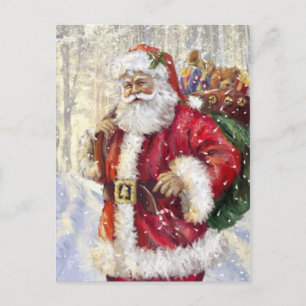 Père Noël et sa hotte Vykort