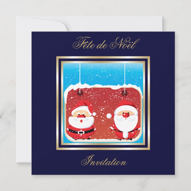 Père Noël Fête de Noël Inbjudningar (Framsida)