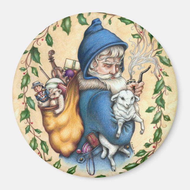 Pere Noel PAPPA JUL MAGNET Round (Framsidan)