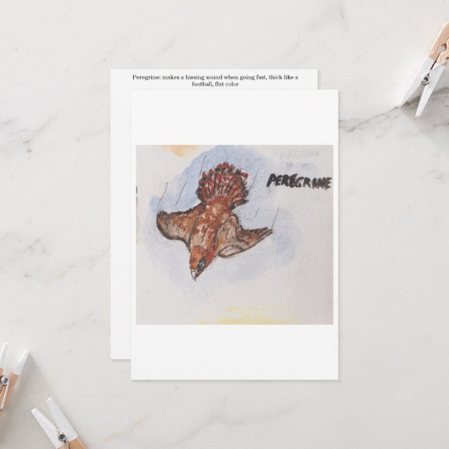 Peregrin Falcon Greeting Card Inbjudningar (Fram/Back In Situ)
