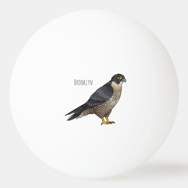 Peregrine falcon bird cartoon illustration pingisboll (Framsidan)
