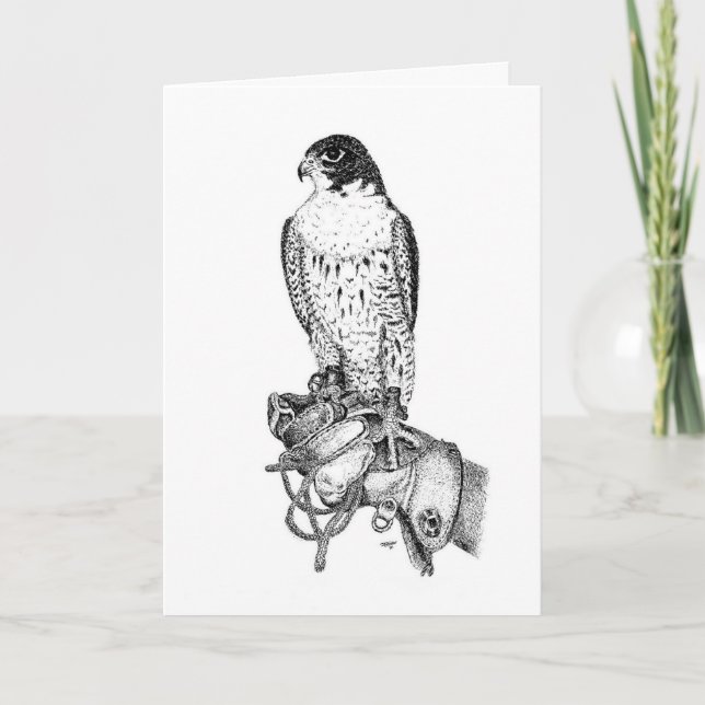 Peregrine Falcon Birthday Card Kort (Framsida)