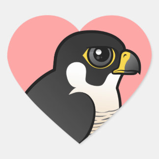 Peregrine Falcon Hjärtformat Klistermärke