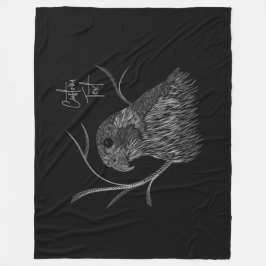 Peregrine Falcon i Träd Grenar med handskrift Fleecefilt