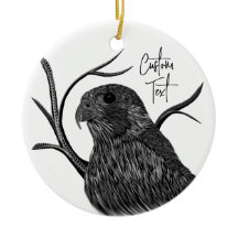 Peregrine Falcon i Träd Grenar med handskrift