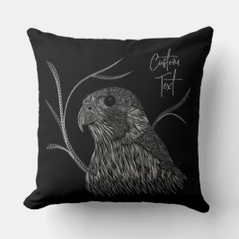 Peregrine Falcon i Träd Grenar med handskrift Kudde