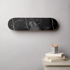 Peregrine Falcon i Träd Grenar med handskrift Mini Skateboard Bräda 18,5 Cm