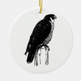 Peregrine Falcon (illustration) Julgransprydnad Keramik