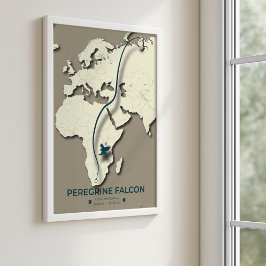Peregrine Falcon Migration Karta - minimalistisk Poster
