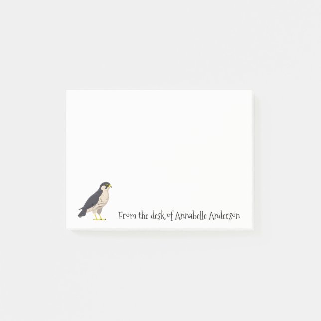 Peregrine Falcon Personalize Post-it Notes Block (Framsida)