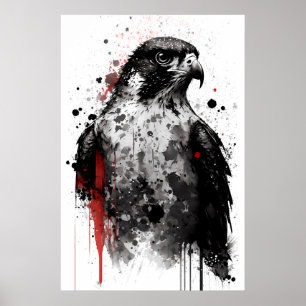 Peregrine Falcon Porträtt Poster