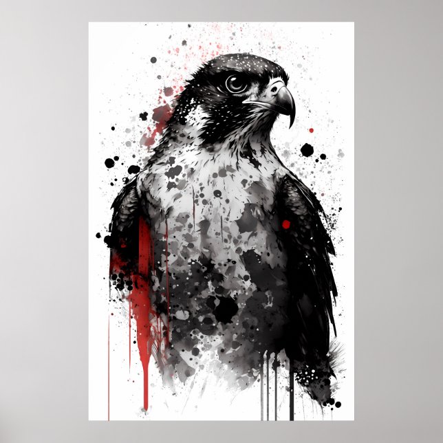 Peregrine Falcon Porträtt Poster (Framsidan)