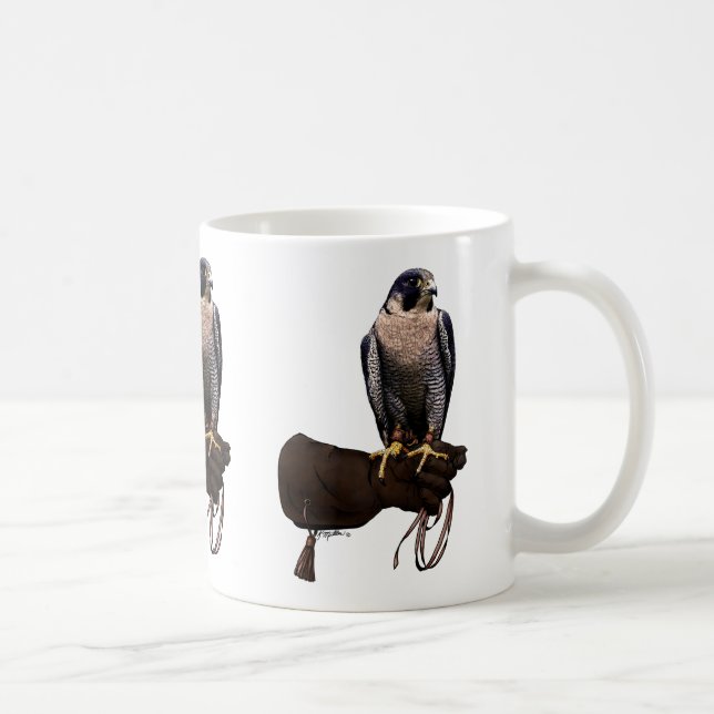 Peregrine falk på handske kaffemugg (Höger)