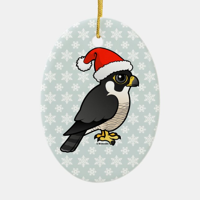 Peregrine falk Santa Julgransprydnad Keramik (Framsidan)