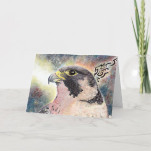 Peregrine falkhälsningkort kort