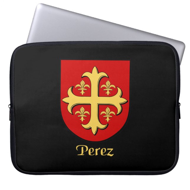 Perez Family Shield Electronics Bag Laptop Sleeve (Framsidan)