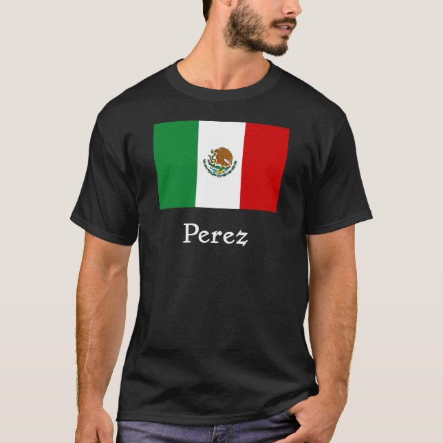 Perez mexicansk flagga t shirt (Framsida)