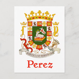 Perez sköld av Puerto Rico Vykort