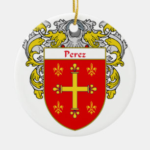 Perez vapensköld-/familjvapensköld julgransprydnad keramik