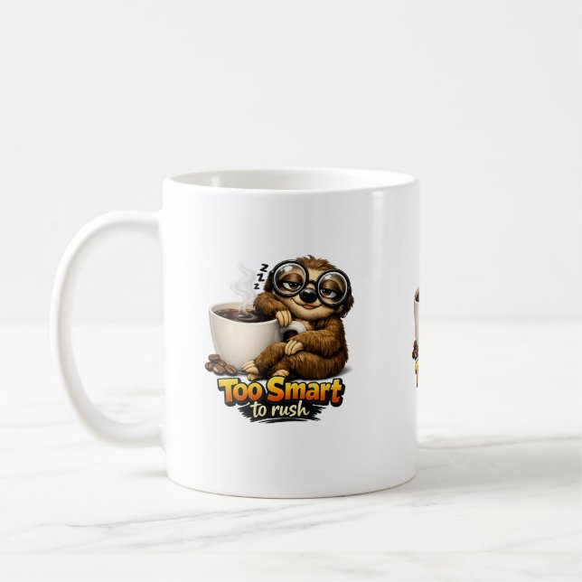 Perezoso con café – Too Smart to Rush Kaffemugg (Vänster)