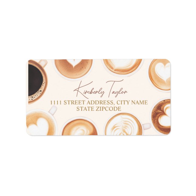 Perfect Blend Love is Brewing Coffee Cups Adressetikett (Framsidan)