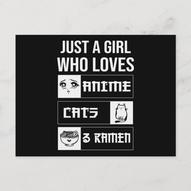 Perfect Gift Anime, Cats & Ramen Vykort (Framsida)