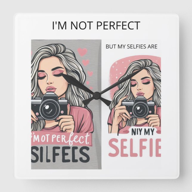 Perfect Girl Fyrkantig Klocka (Framsida)