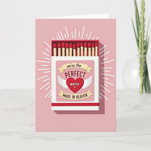 Perfect Love Match Made In Heaven Card Kort (Framsida)