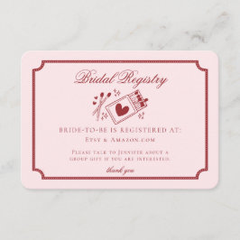 Perfect Match Made in Heaven Pink Bridal Registry Tilläggskort