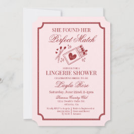 Perfect Match Made in Heaven Pink Lingerie Shower Inbjudningar