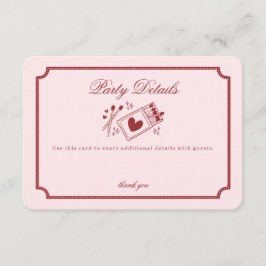 Perfect Match Made in Heaven Pink Party Details Tilläggskort
