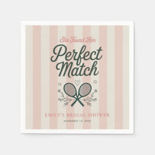 Perfect Match Social Club Tennis Bröllopsdusch Pappersservett