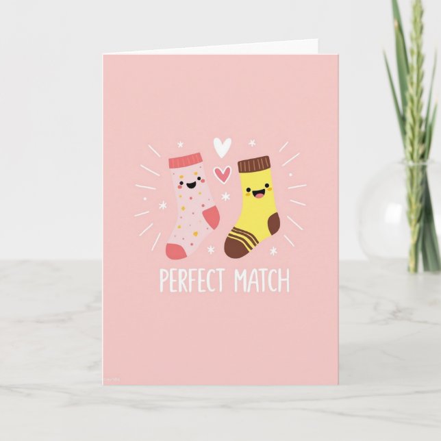 Perfect Match Socks Card Kort (Framsida)